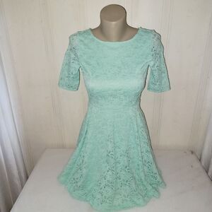 Kirra [S] Tiffany Blue Lace Dress (1074)